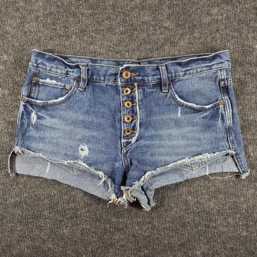 Free-people Women's Blue and Navy Shorts